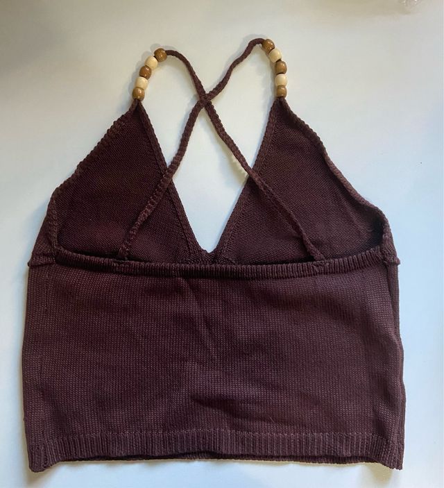 Top marrón tirantes cruzados