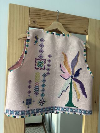 Chaleco étnico rosa - Talla única