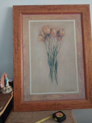 Cuadro vintage flores - tulipanes