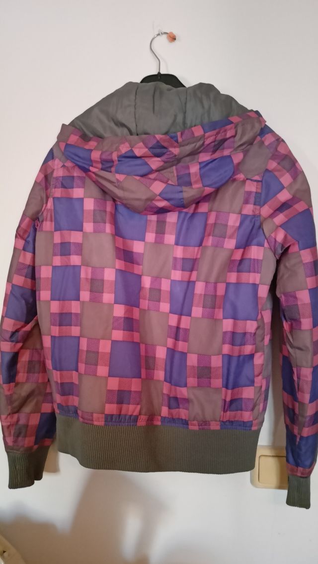 Cazadora cuadros rosa-morada