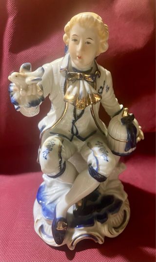 Pareja figuras inglesas, porcelana fina | Oro