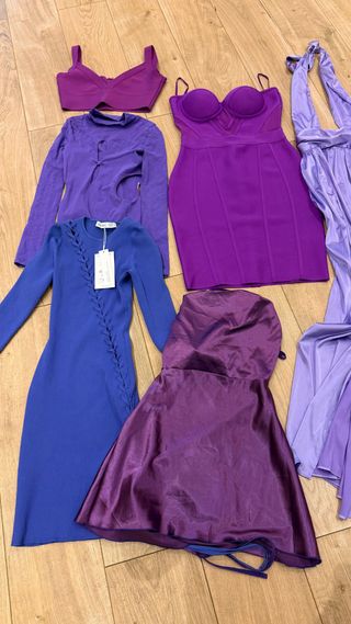 Lote Ropa 13 Prenda Fiesta Morado Talla S