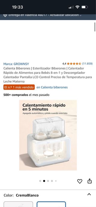 Esterilizador y calienta biberones GROWNS