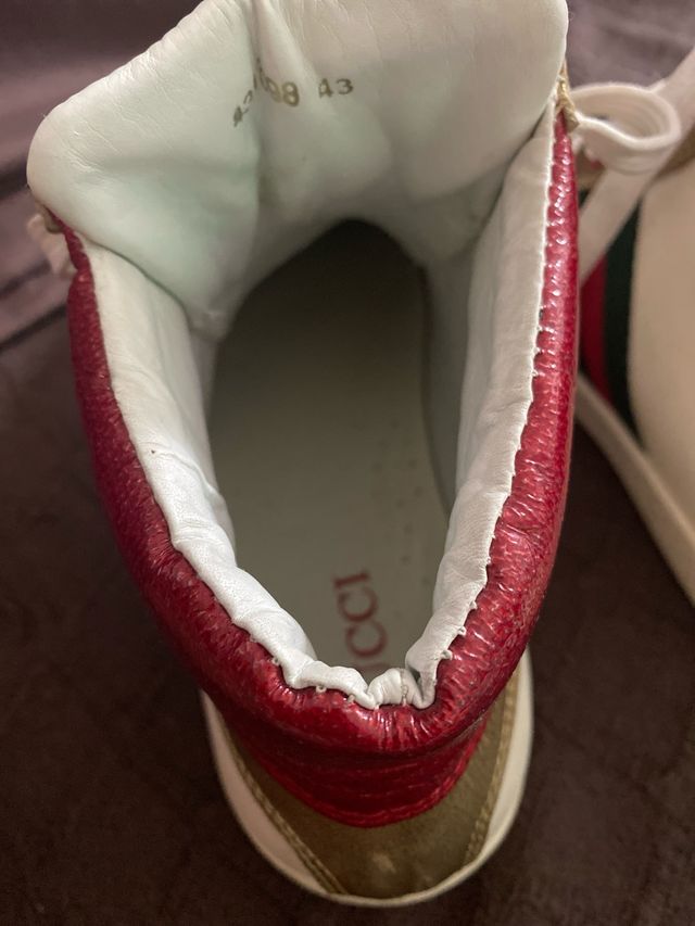 Zapatillas Gucci altas rojas y blancas
