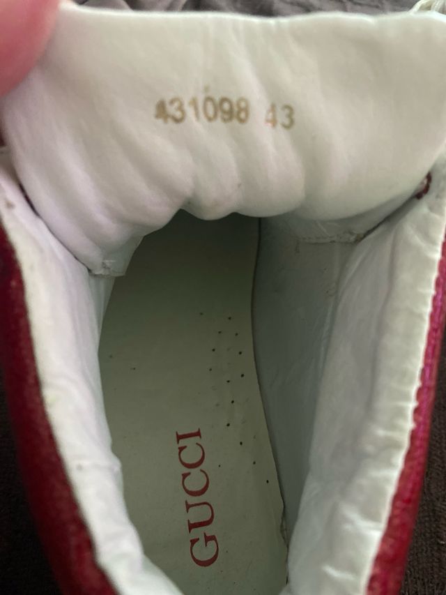 Zapatillas Gucci altas rojas y blancas