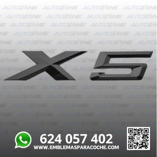 Emblema X5 negro brillo para maletero de BMW X5
