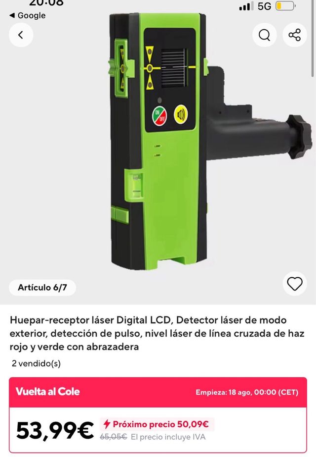 Detector Láser Huepar LR-6RG