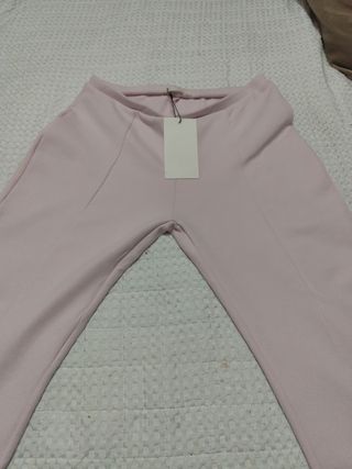 Pantalones campana rosa elásticos