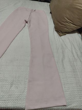 Pantalones campana rosa elásticos