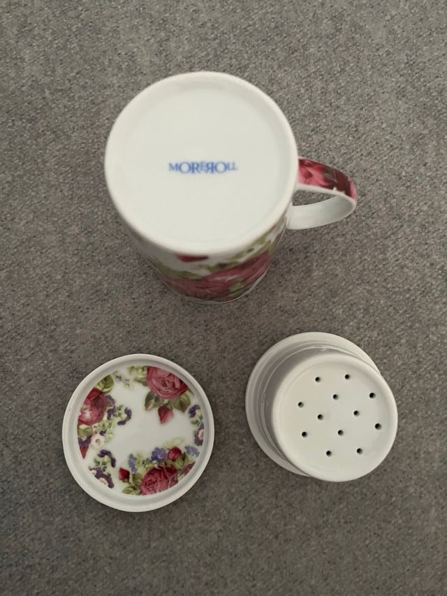 Taza infusión porcelana rosa MoreRoll