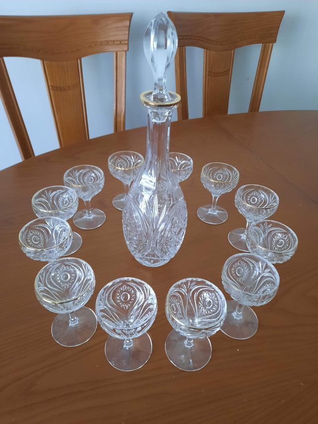 Juego licorera + 12 copas Nachtmann