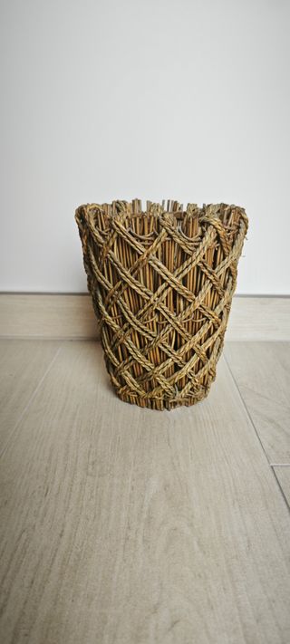 Cestino vimini intrecciato spago rustico boho mano