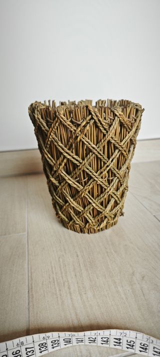 Cestino vimini intrecciato spago rustico boho mano