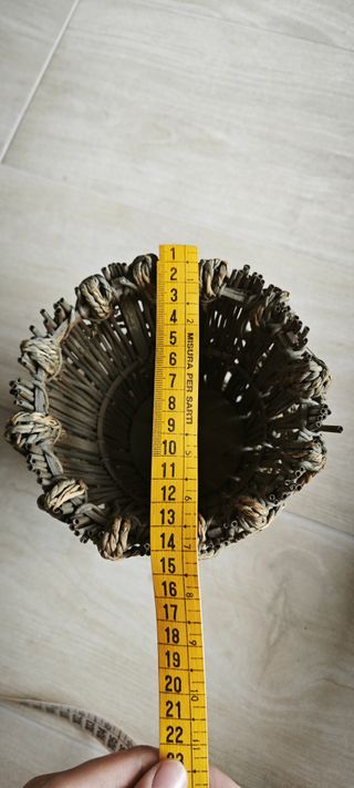Cestino vimini intrecciato spago rustico boho mano