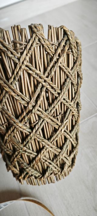 Cestino vimini intrecciato spago rustico boho mano