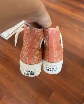 Converse plataforma purpurina rosa