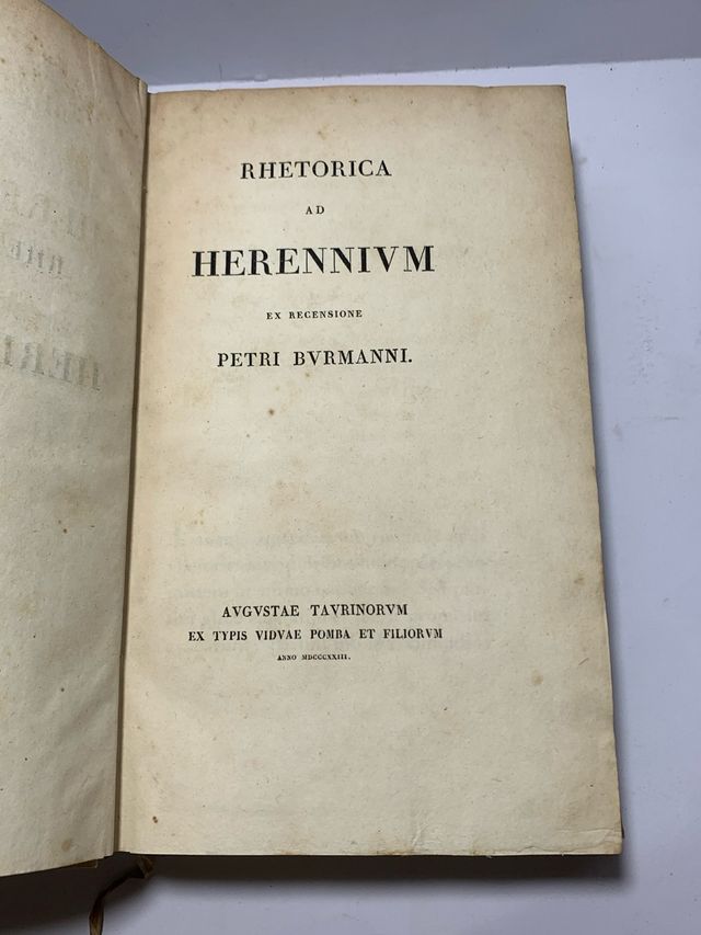 Libro antico - Rhetorica ad herennium 1823