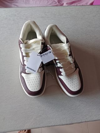 Zapatillas Bershka Marrón-Blanco