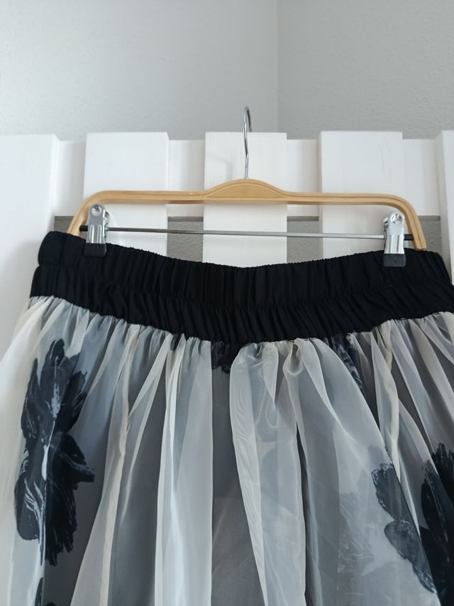 Zara: vestido globo palabra de honor -XL-