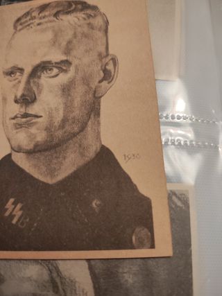 Postal WWII: Dibujo antiguo