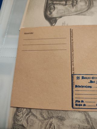 Postal WWII: Dibujo antiguo