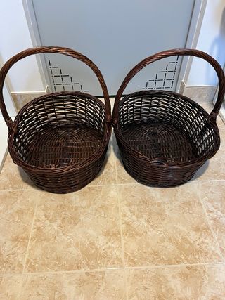 4 cestas mimbre - marrón