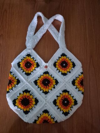 Bolso crochet multicolor hecho a mano