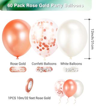 Palloncini per feste oro Rosa e Bianchi - 60pz