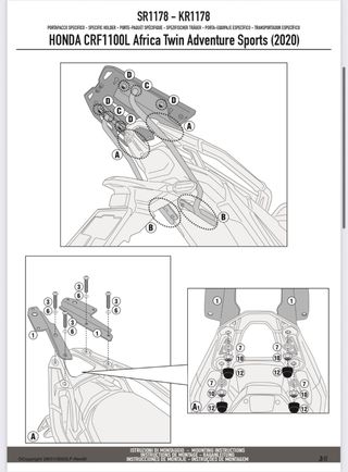 Soporte GIVI baúl Honda Africa Twin