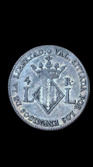 4 reales Fernando VII 1823 Valencia