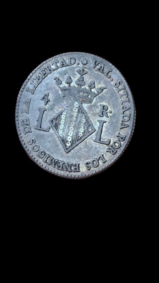4 reales Fernando VII 1823 Valencia