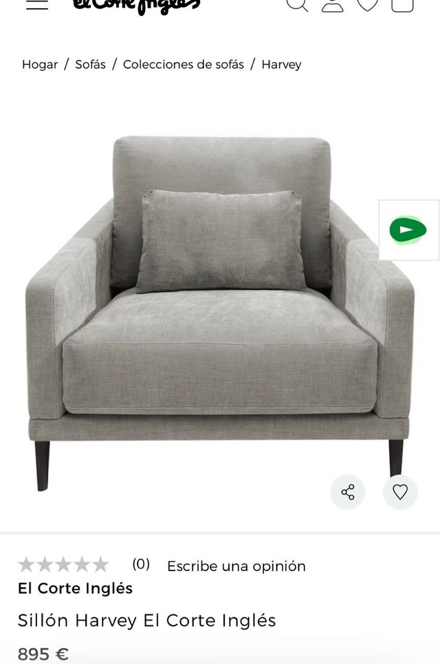 Sillón extra amplio beige/gris. Estado IMPECABLE