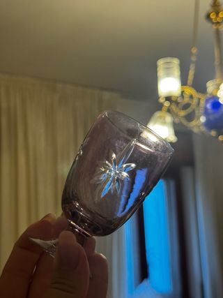 Bicchieri vetro viola incisi