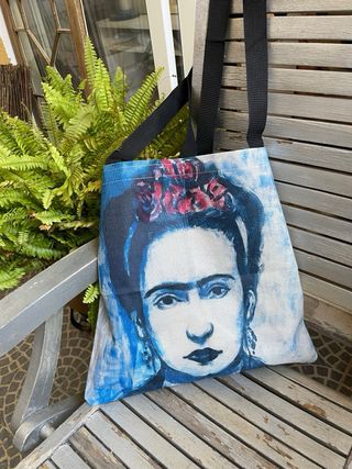 Sacola Tote Bag Azul e Branca