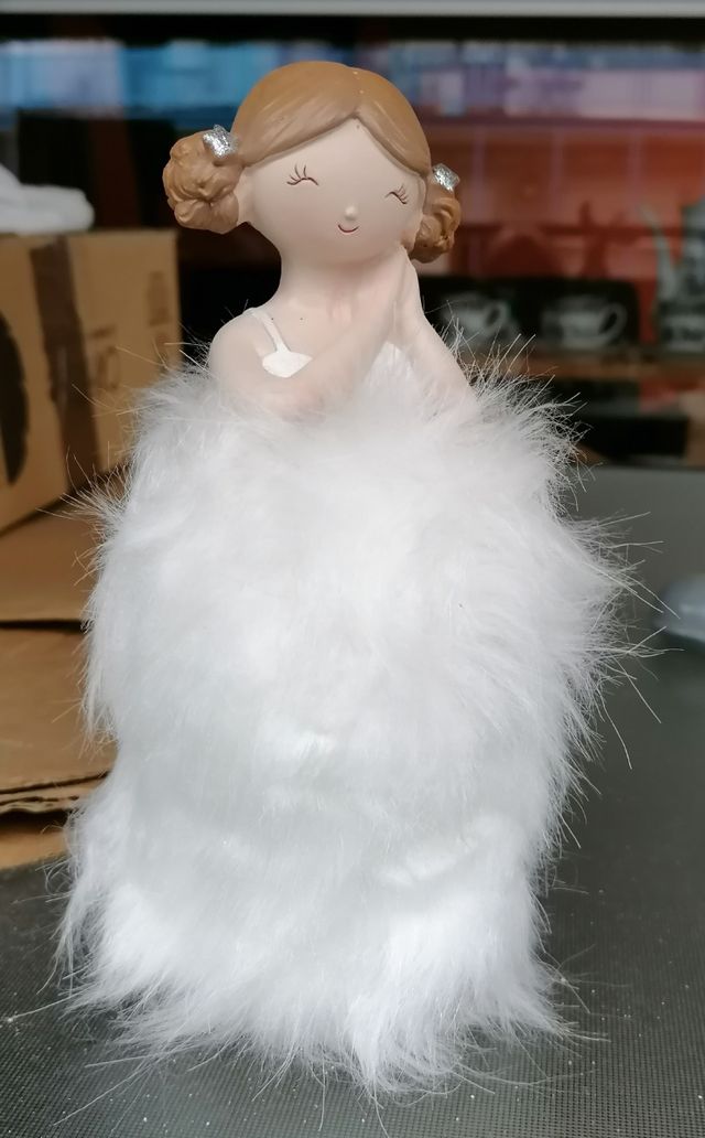 Ángel con vestido de plumas - Figura decorativa