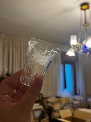 Bicchieri vetro incisi - H 12cm