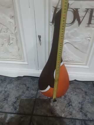 Jarrón vintage artesanal marrón-naranja