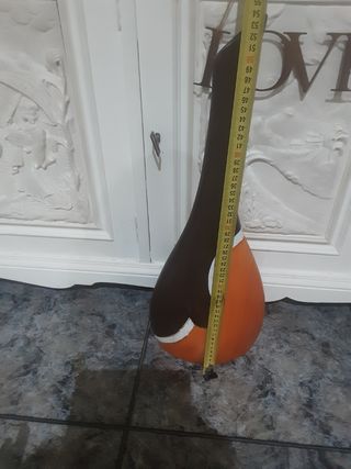 Jarrón vintage artesanal marrón-naranja