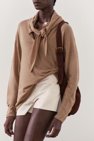Jersey Zara beige con lazada