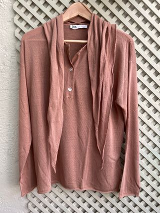 Jersey Zara beige con lazada