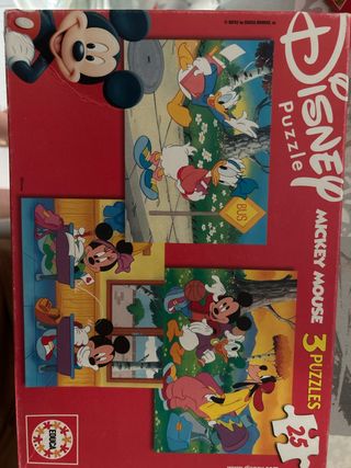Puzzle Disney Mickey Mouse 3x25 piezas