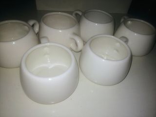 Juego de 6 tazas café porcelana blanca