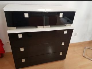 Conjunto dormitorio negro-blanco