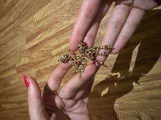 Pendientes dorados baturra