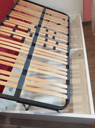 Canapé blanco 105 cm - metal y madera + colchón