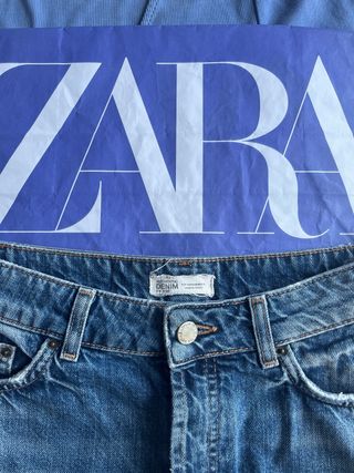 ZARA: Shorts vaquero+top fruncido cordón TM nuevo