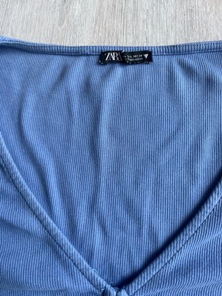 ZARA: Shorts vaquero+top fruncido cordón TM nuevo