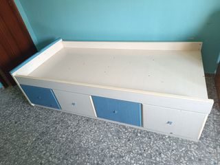 Cama nido 90cm - Blanca y azul