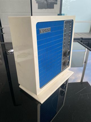 Radio Sony BF-11E Vintage Azul y Blanco