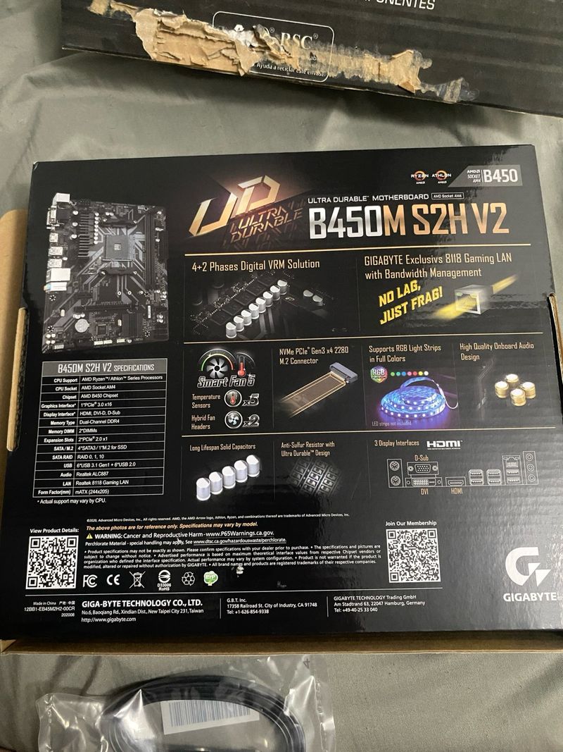 Placa base Gigabyte B450M S2H V2